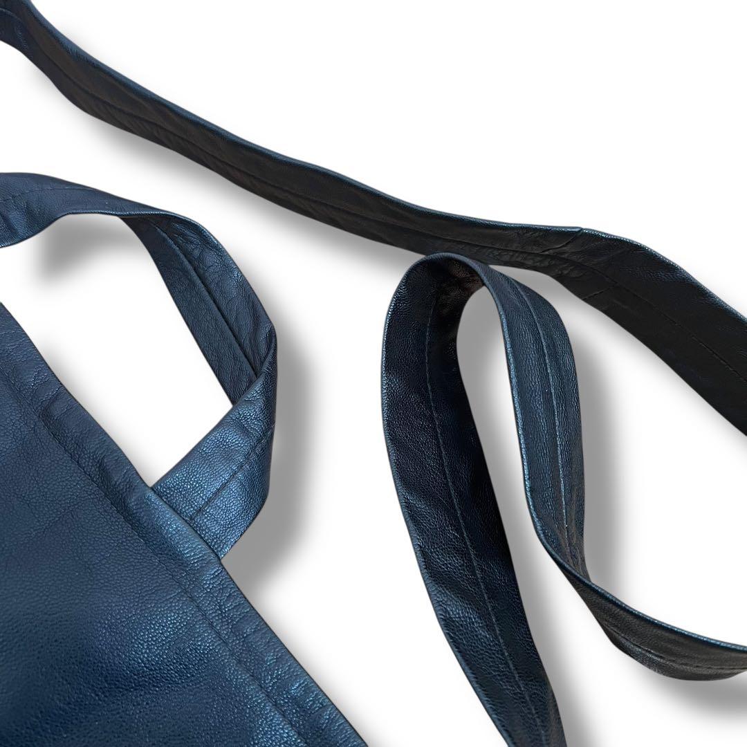 美品 REN ショルダーバッグ 2WAY 山羊革 ブラック BARE A4収納可