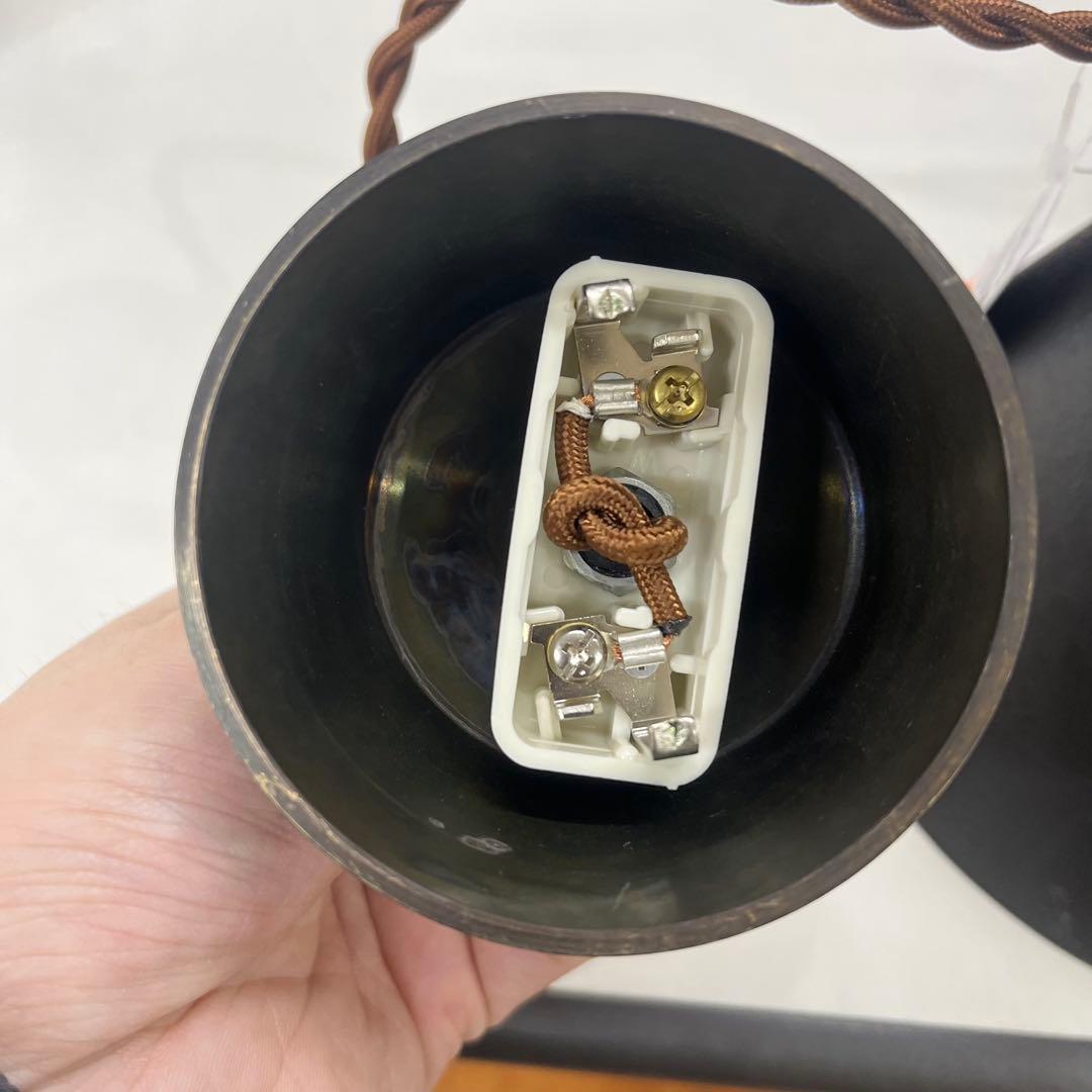 FUTAGAMI ペンダントランプ 円錐 長 黒ムラ 削り出し 真鍮 鋳肌