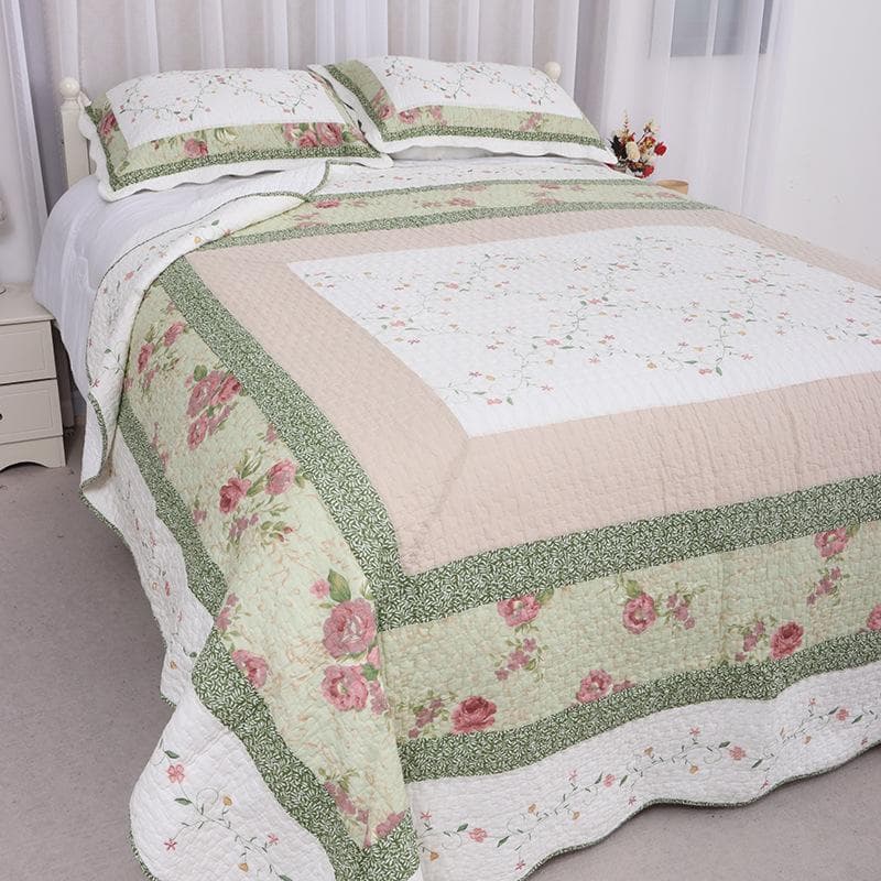 キルトベッドカバー3点セット綿マルチカバー キルティング  lsyy03