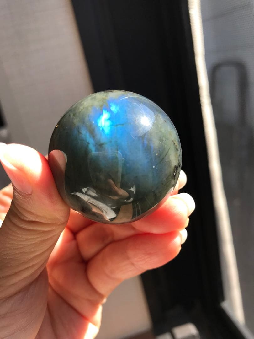 ☘️レア❤︎青く輝く夜空のラブラドライト スフィア 〜神秘の青光〜 丸玉