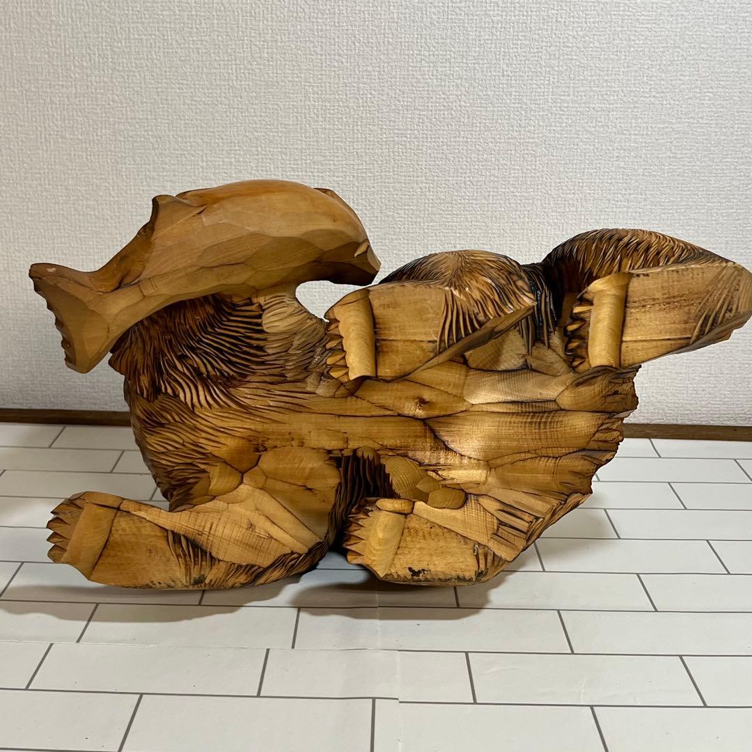 特大　木彫り　熊　置物　昭和　レトロ　インテリア