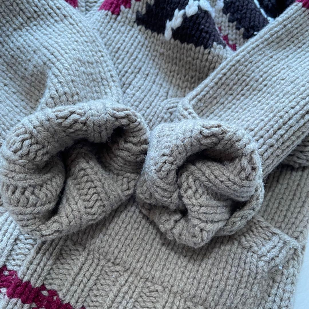 【希少】トミーヒルフィガー　ネイティブ柄　カウチン　ドライバーズニット　L