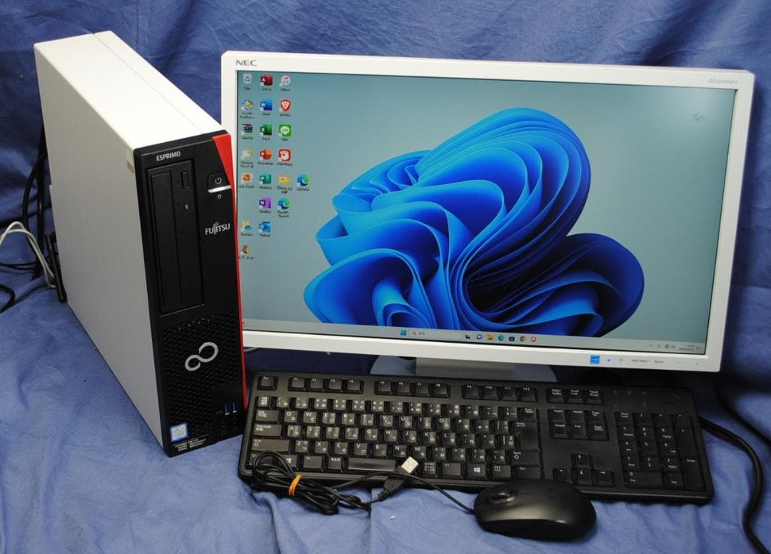 即使用できる!22ワイドモニターセット/富士通 i3-7100 M.2SSD