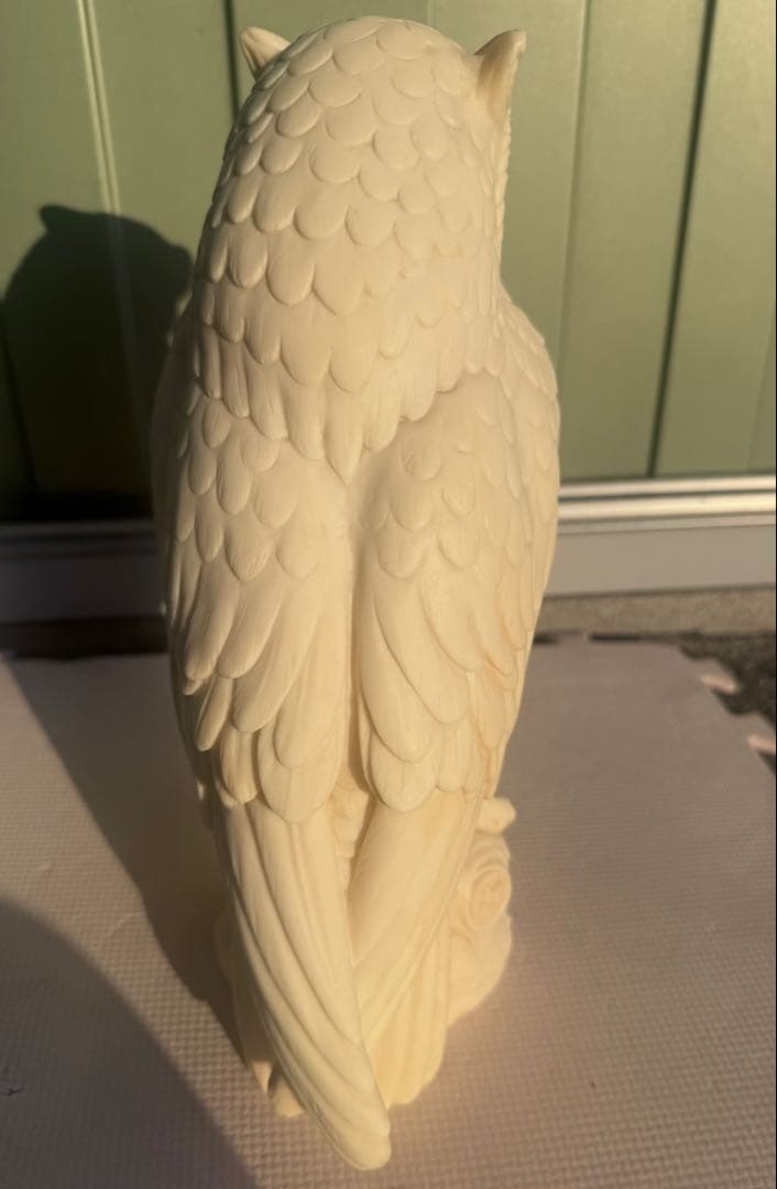 【ギリシャ製／人工大理石】フクロウの置物 ペガサス刻印 大型 30cm
