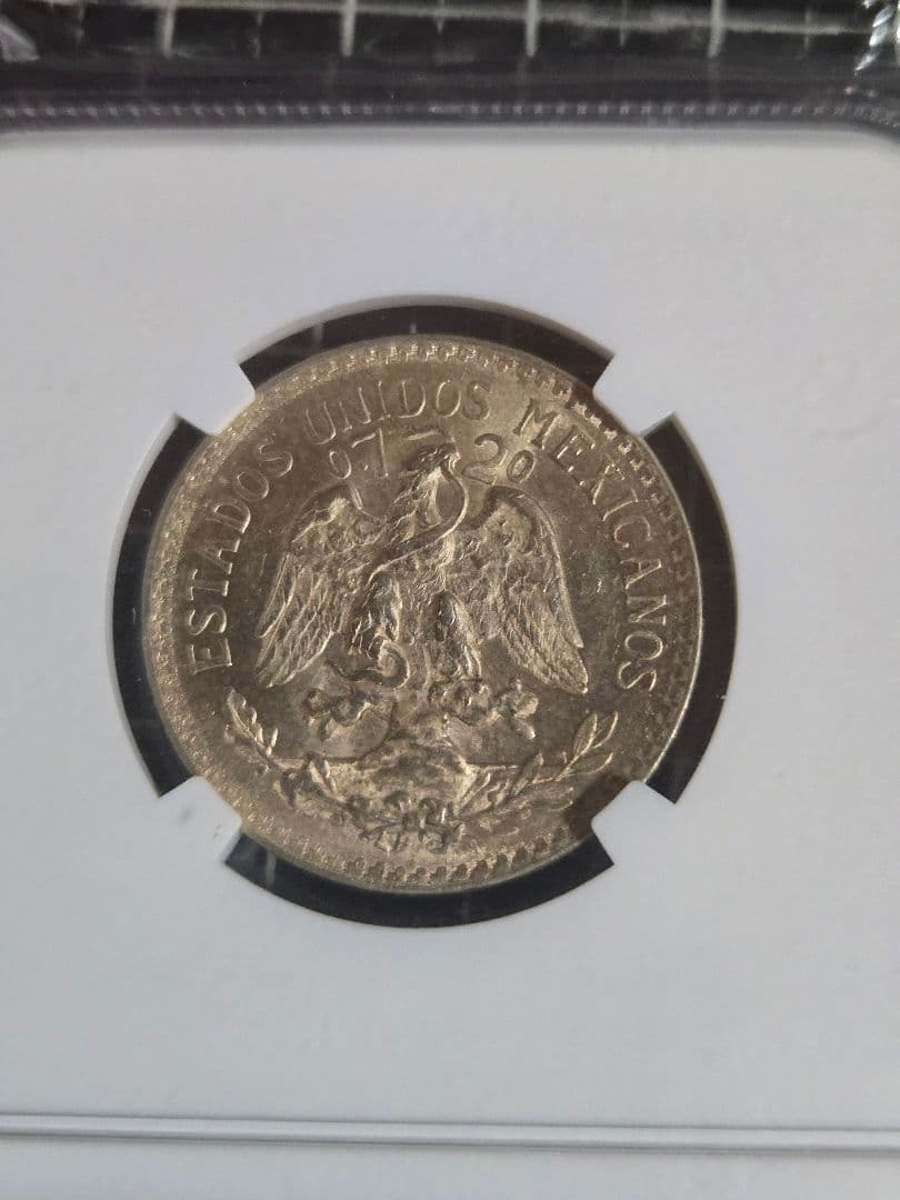 1943年 メキシコ 50センタポ avos MS 64 銀貨 NGC