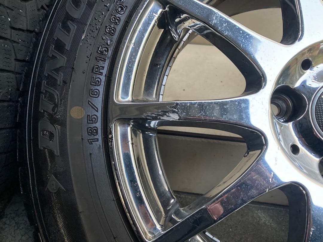 【希少】15インチメッキホイール　スタッドレスタイヤ付　4本セット