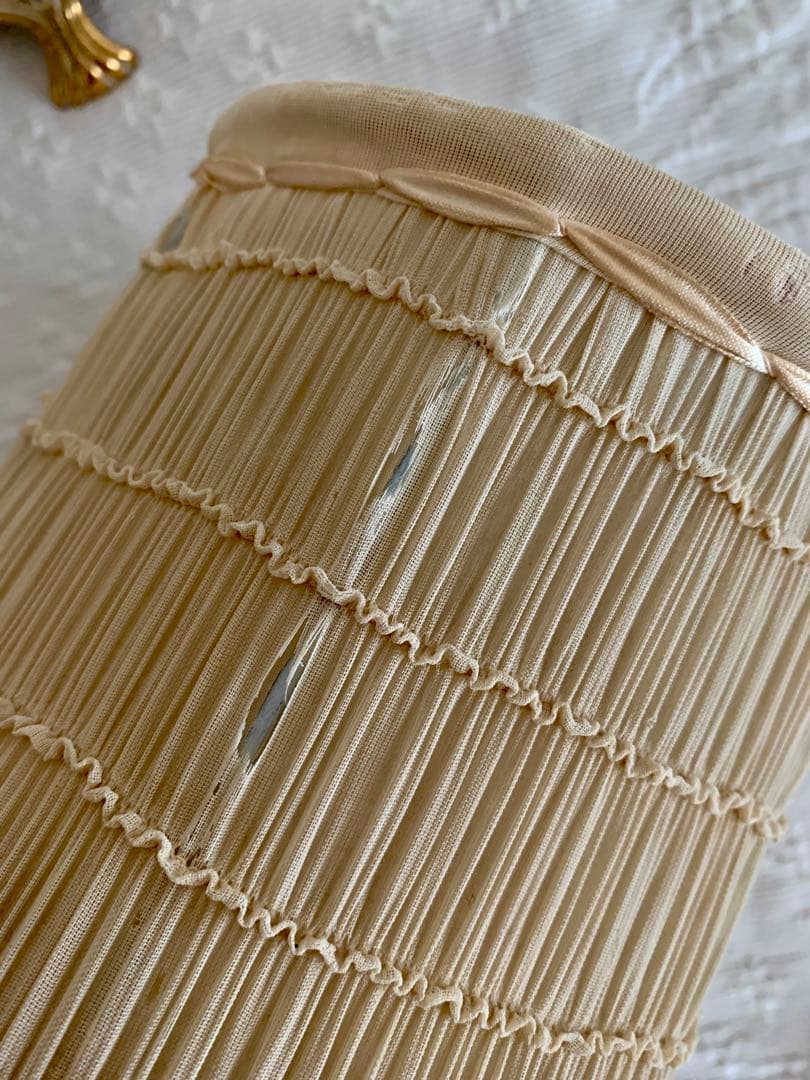 ビンテージ/アンティークロココモチーフテーブルランプ※フレンチスタイル陶器ローズ