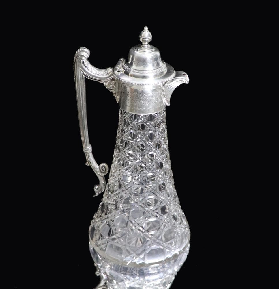 オールド・バカラ 銀装飾 ディアマン・ピエーリー 特大 30cm ピッチャー