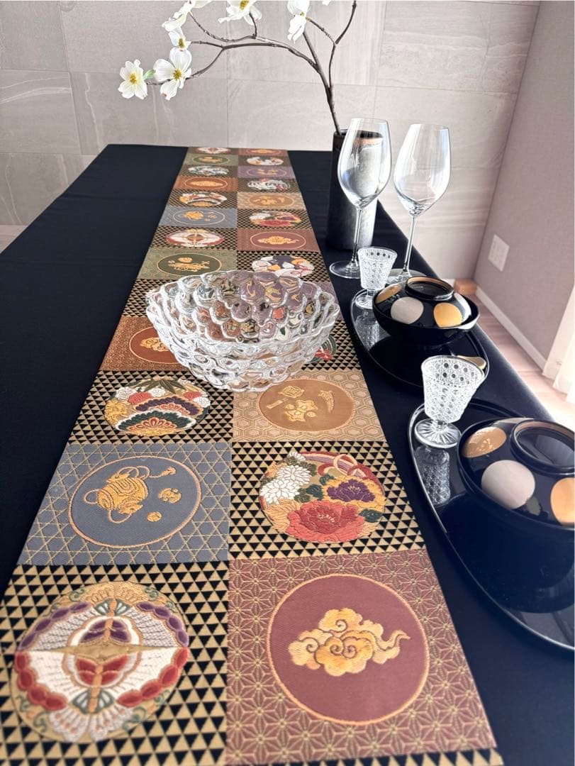 専用︎◼︎C1281◼︎オーダー品 高級袋帯 正絹 草花 鱗 箔(〜270cm)