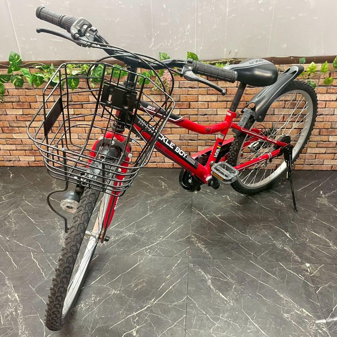 【64】子供用自転車 子供車TACKLE BOY レッド 24インチ