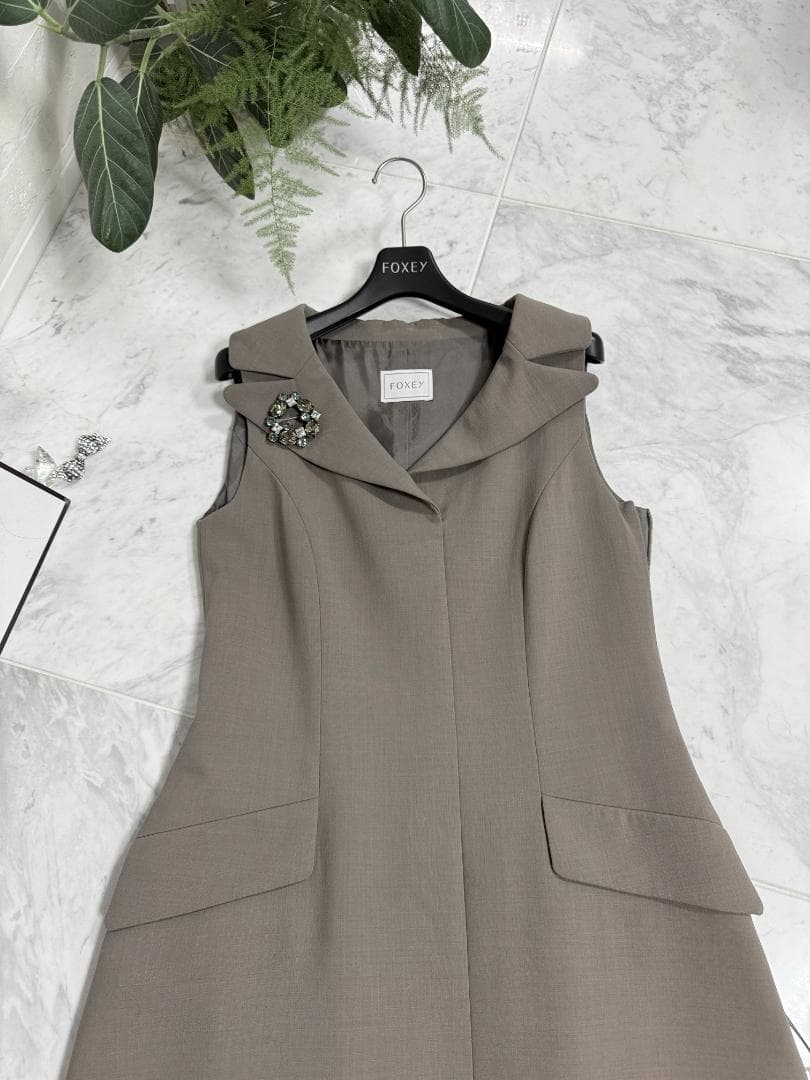 極美品★FOXEY/フォクシー ワンピース ドレス レディテイラード 38