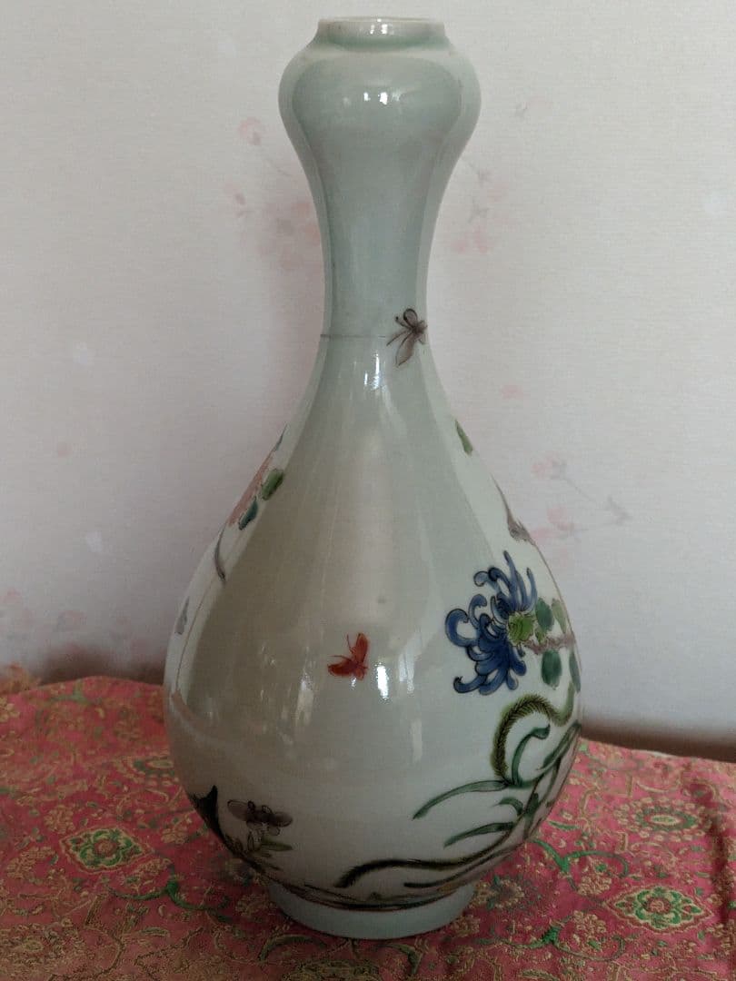 ♦中国陶磁 粉彩 花鳥図 瓶 花瓶 光緒年製 コレクション 骨董品アンティーク