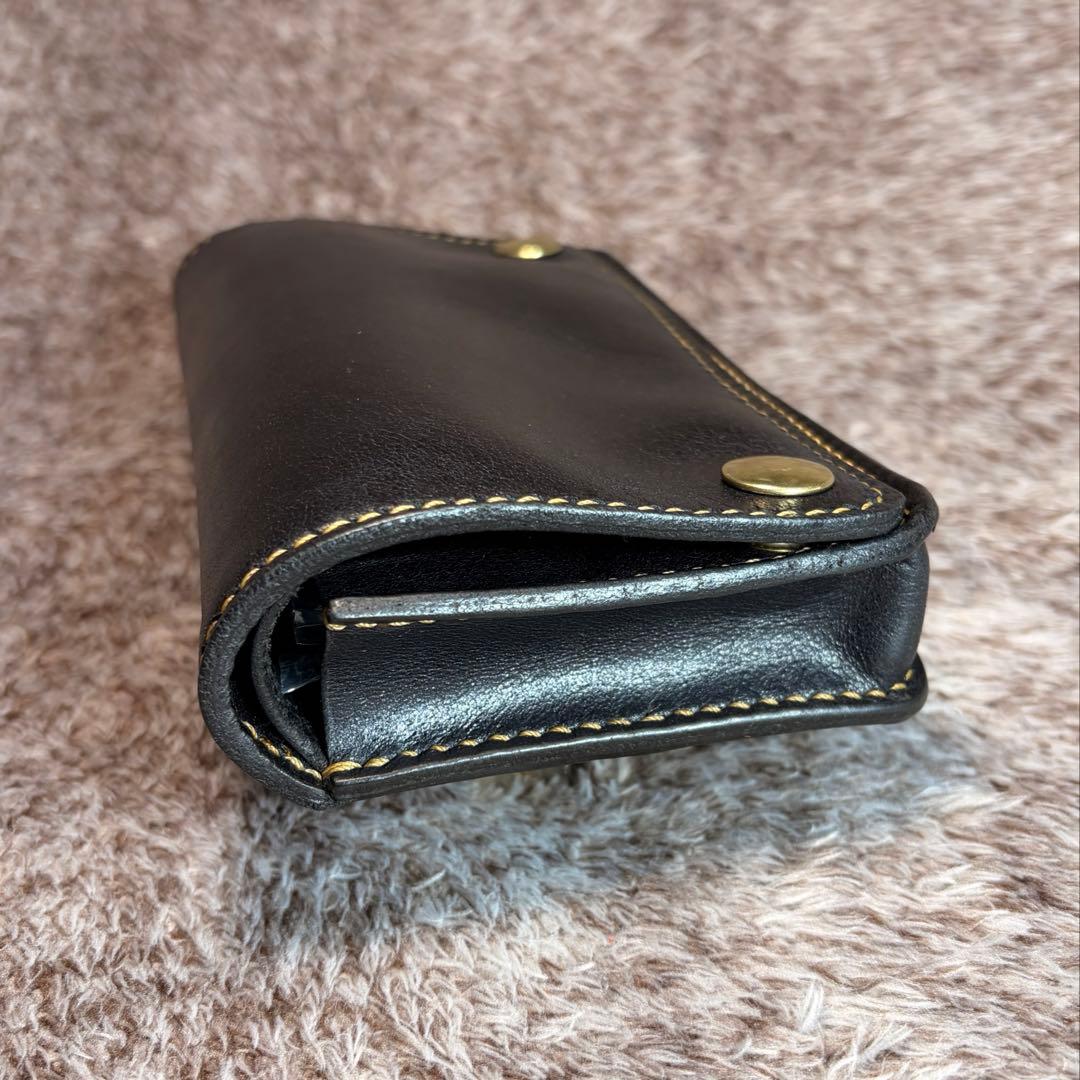 YAMATO ◎柔らかい二つ折りシャグポーチ.牛スムース革◎