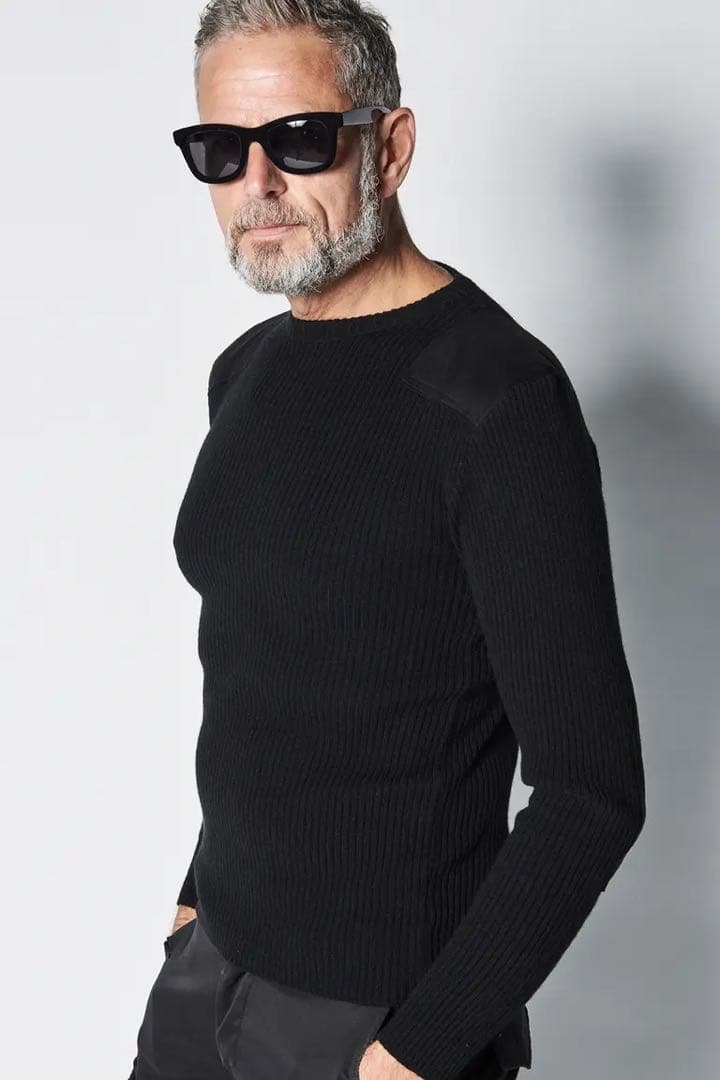 1piu1uguale3 コマンドセーター 干場 BLACK MILITARY