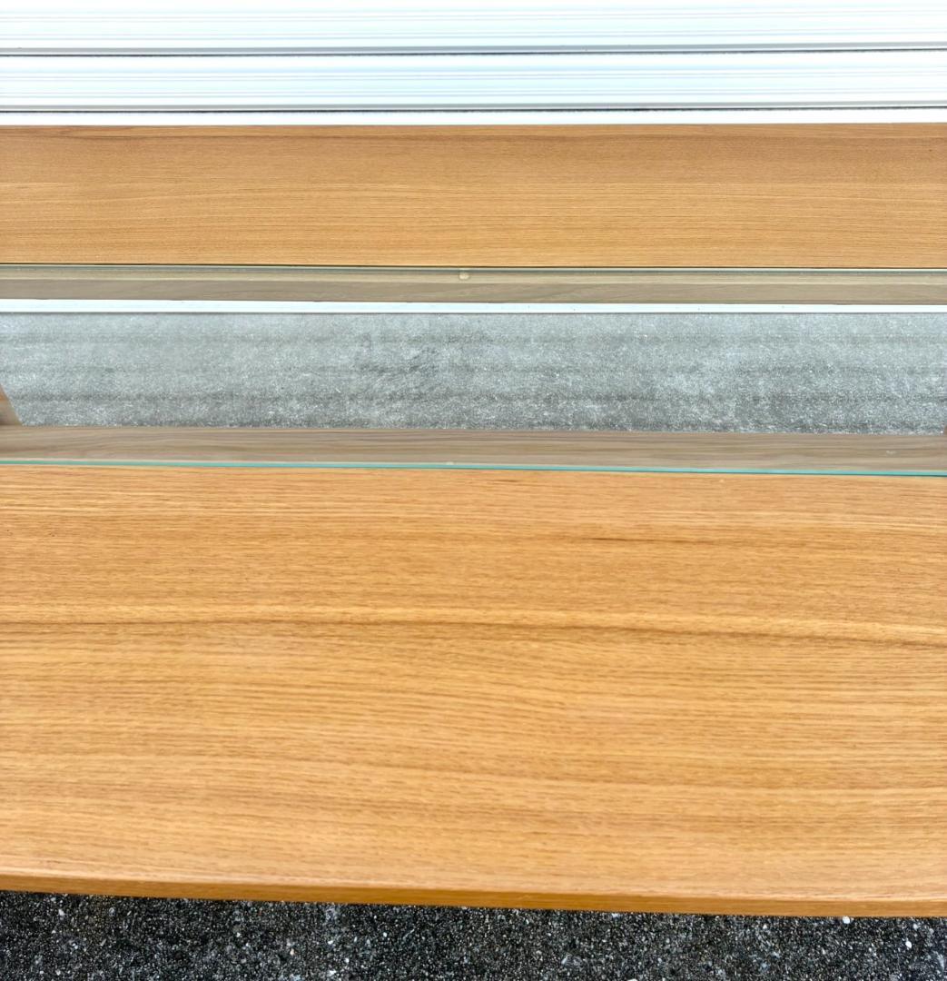 【美品】NAGANO INTERIOR センターテーブル ガラス 天然木