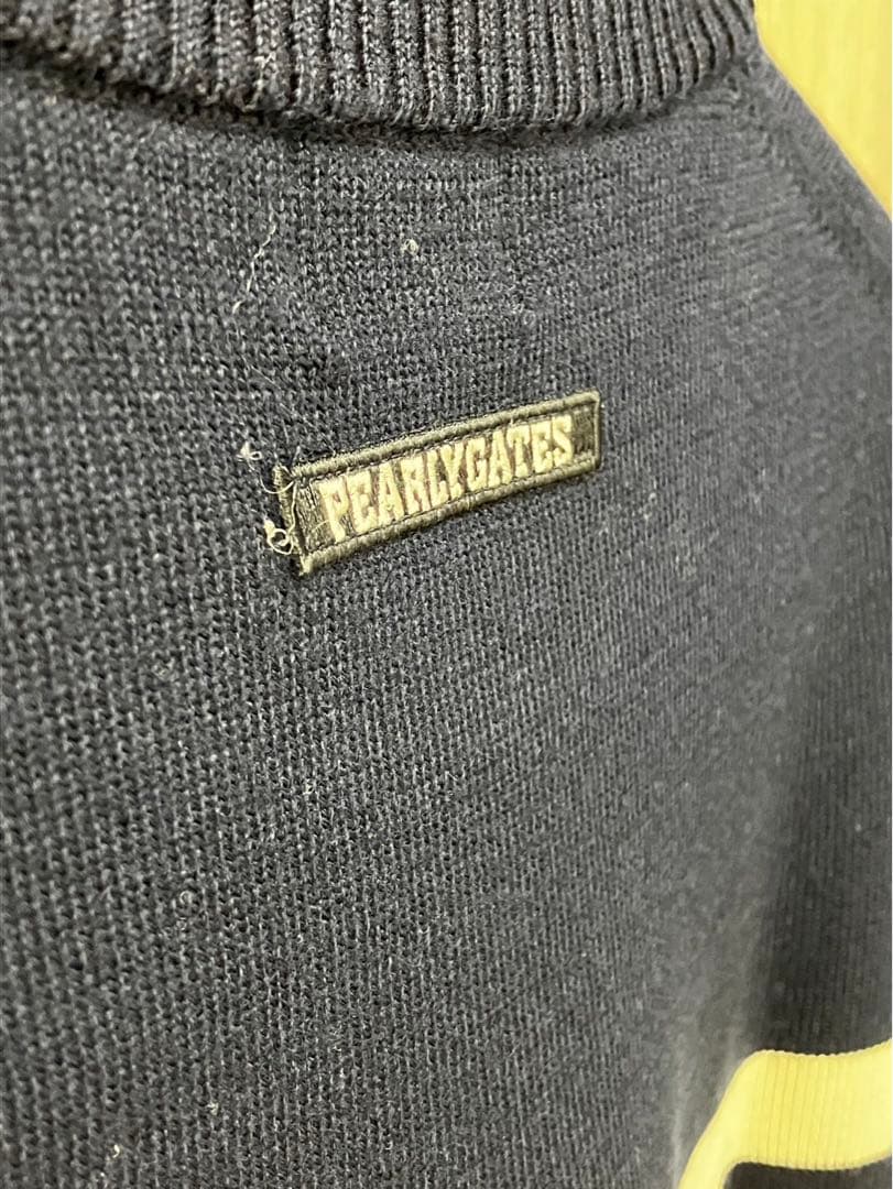 美品 パリーゲイツ メンズ ニット セーター カモフラージュ ネイビー