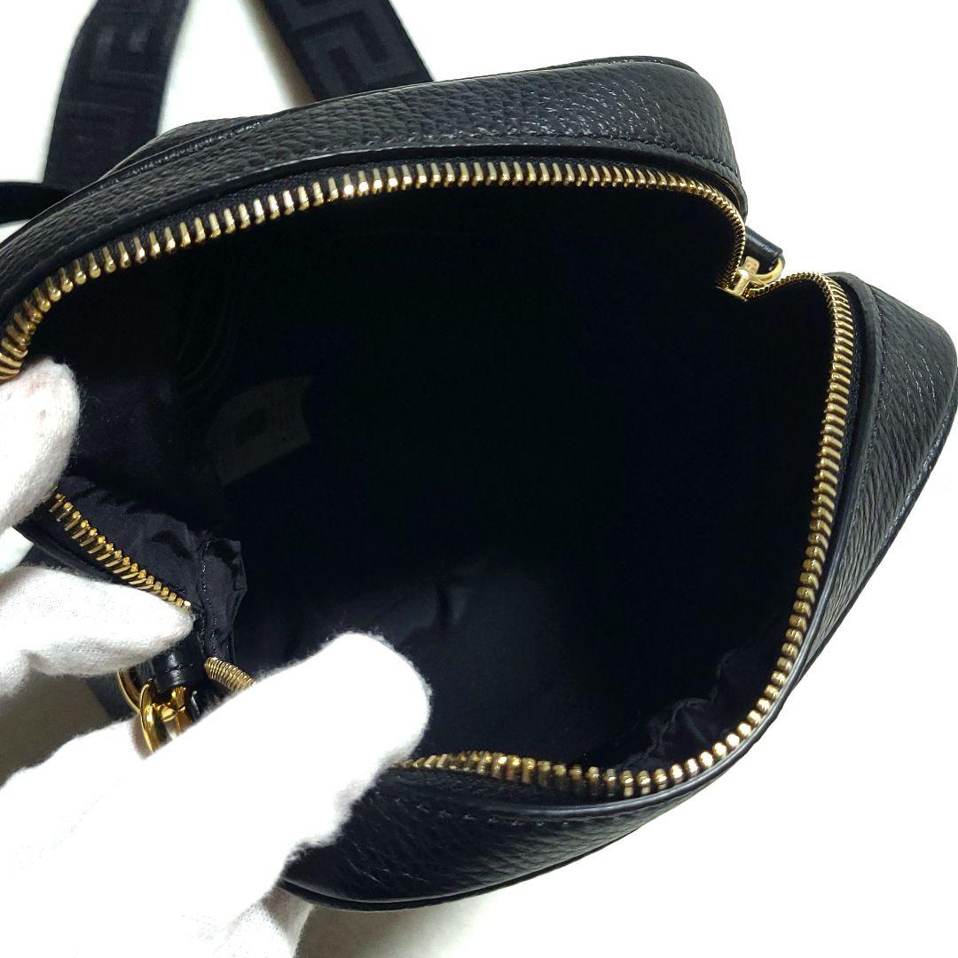 未使用級 ヴェルサーチ　ショルダーバッグ メデューサ グレカ レザー 2WAY