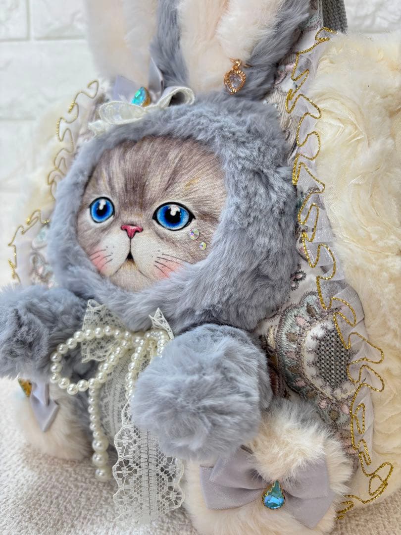 ね*】様 コヤンイサムチョン　ハンドメイド　ファーバッグ　ルミちゃん　グレーうさ