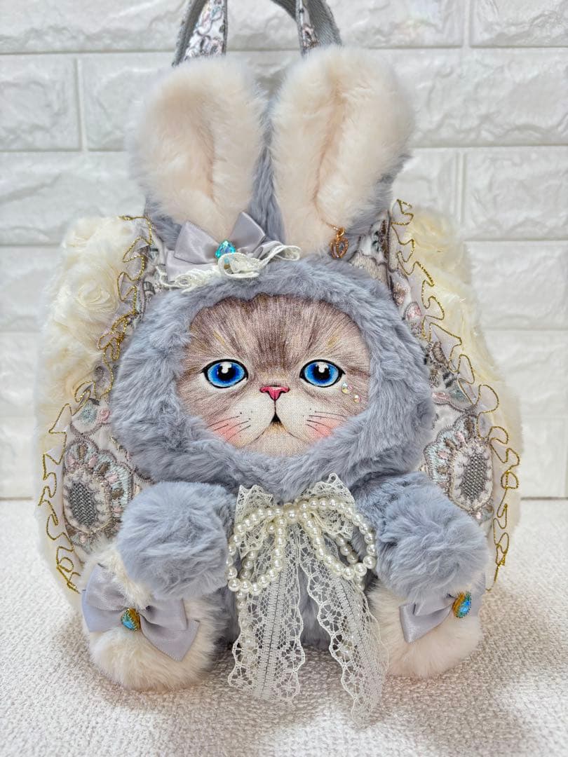 ね*】様 コヤンイサムチョン　ハンドメイド　ファーバッグ　ルミちゃん　グレーうさ