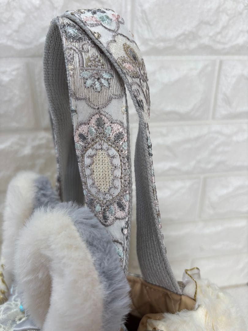 ね*】様 コヤンイサムチョン　ハンドメイド　ファーバッグ　ルミちゃん　グレーうさ