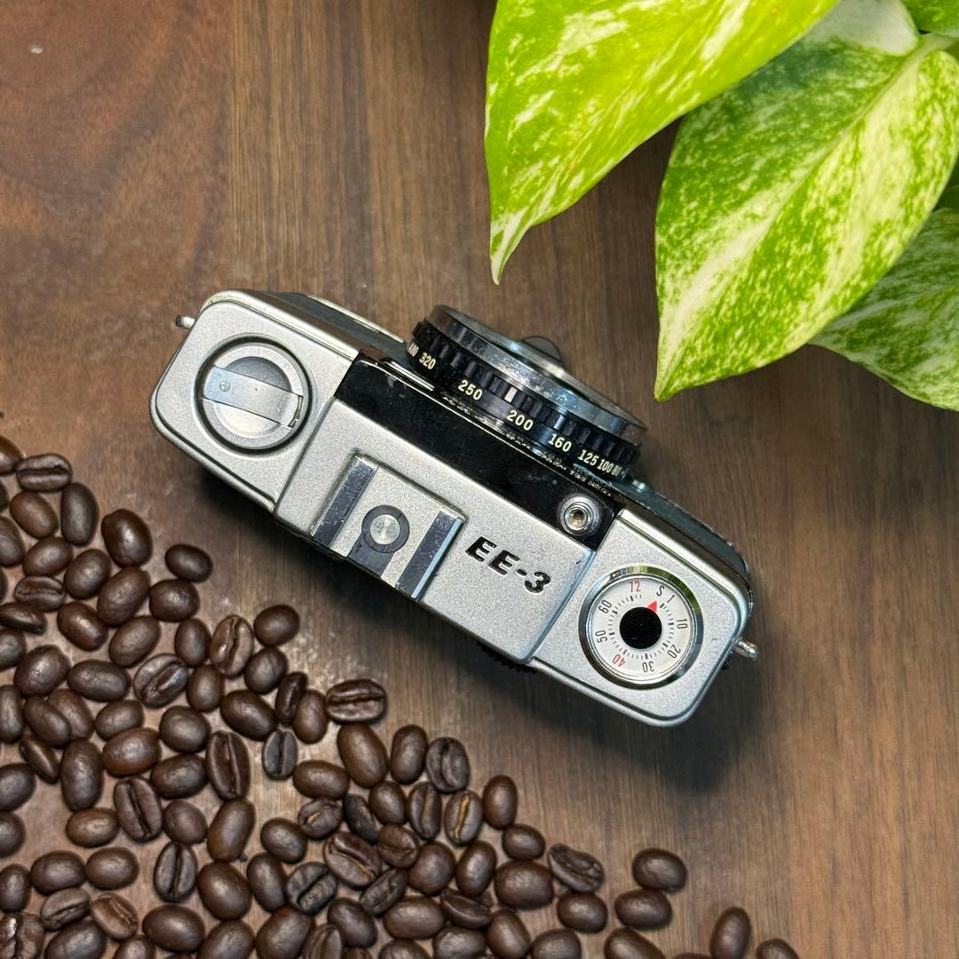 ✴️シボ革グリーンレザー✴️実写・分解整備済✴️オリンパスPEN EE-3 完動品‼️