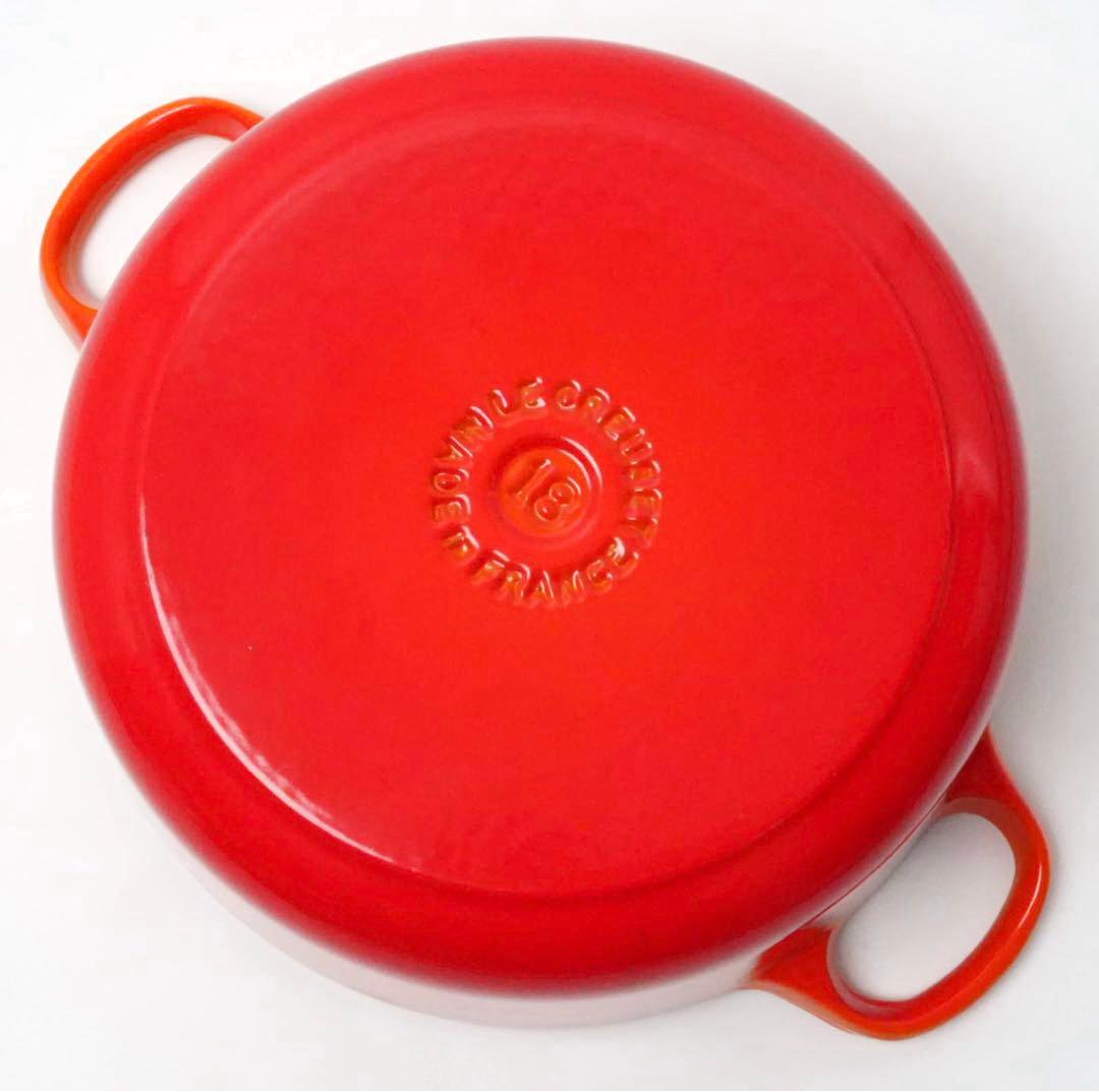 【極美品】LE CREUSET　ココット ロンド オレンジ　18cm