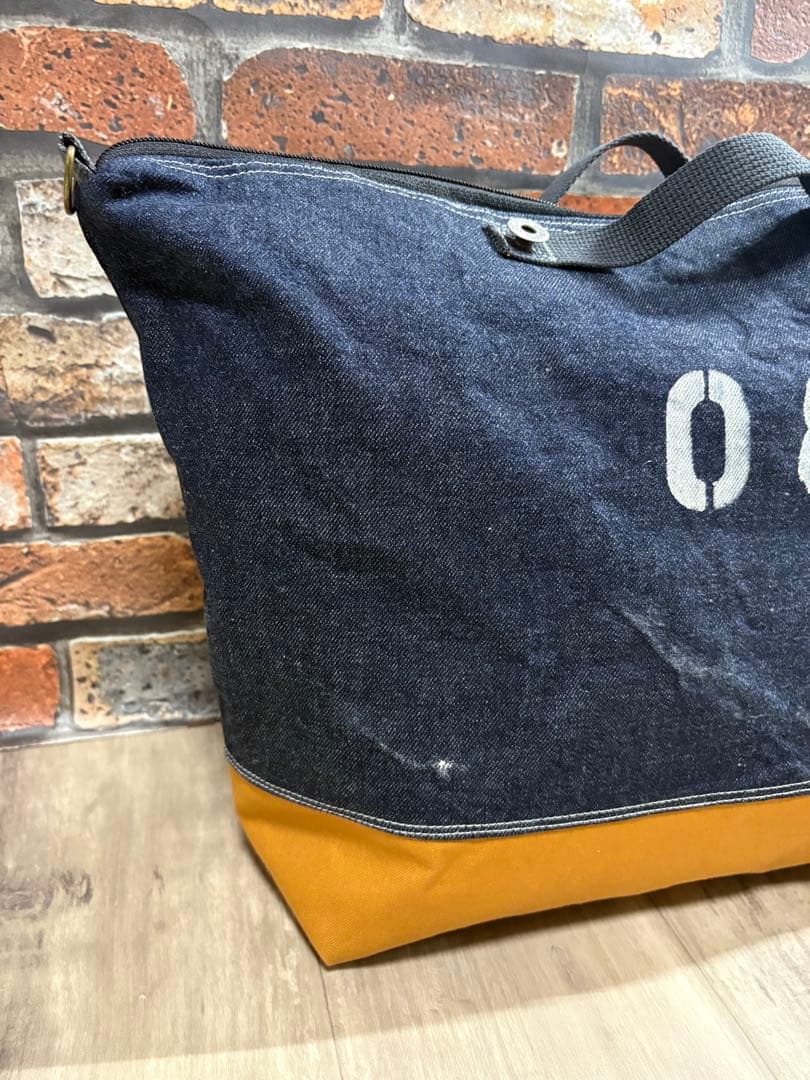 USEDデニムリメイク 大きいボストンバッグ　ショルダーバッグ2way