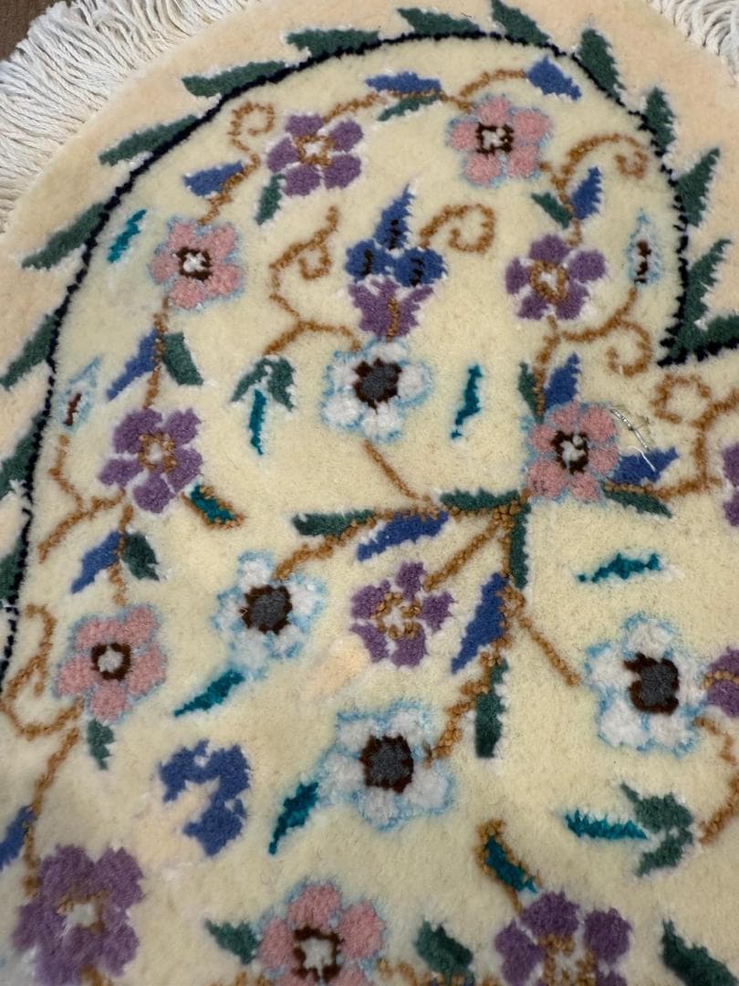 ペルシャ絨毯 ナイン産 ハート型ラグ 35cm 手織りバレンタイン 希少