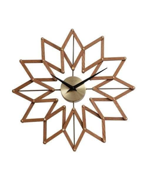 NEXTIME　木製　変形　掛時計【新品】ウォールクロック　北欧　モダン　ウッド