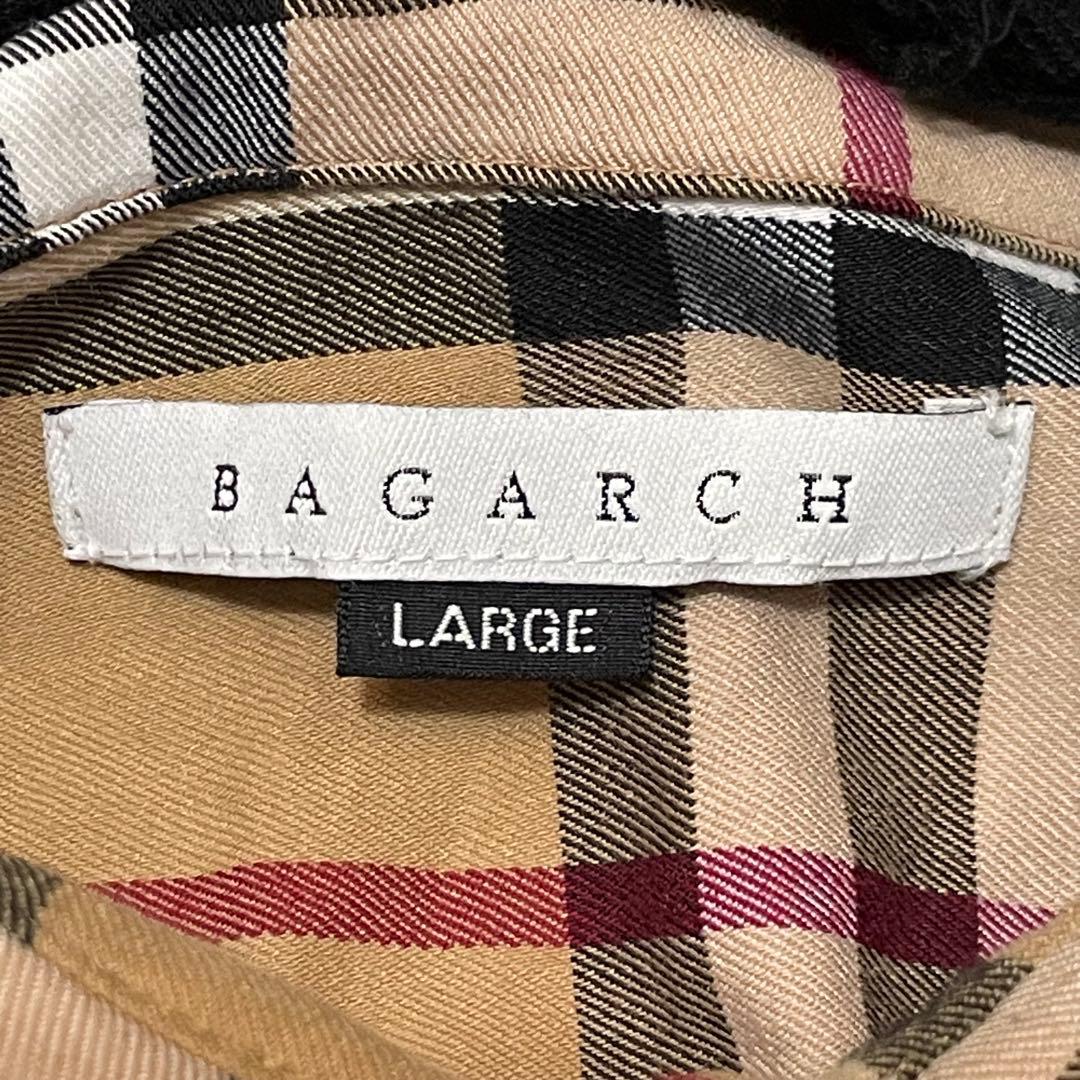2回着極美品 Bagarch ノバチェック フード着脱可 シャツワンピース 加工