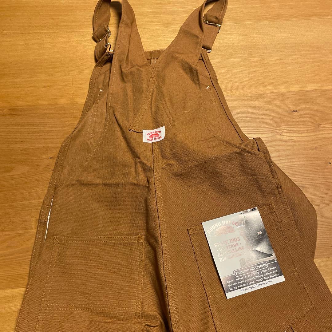 ラウンドハウス オーバーオール　W30/L32　ダック地 ダブルニー　米国製