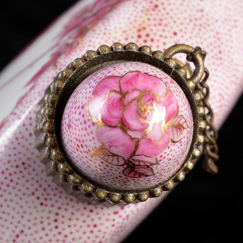 アトリエノート　松村扶佐子作　白磁　柴田是真　下絵　香水入　V　R5725