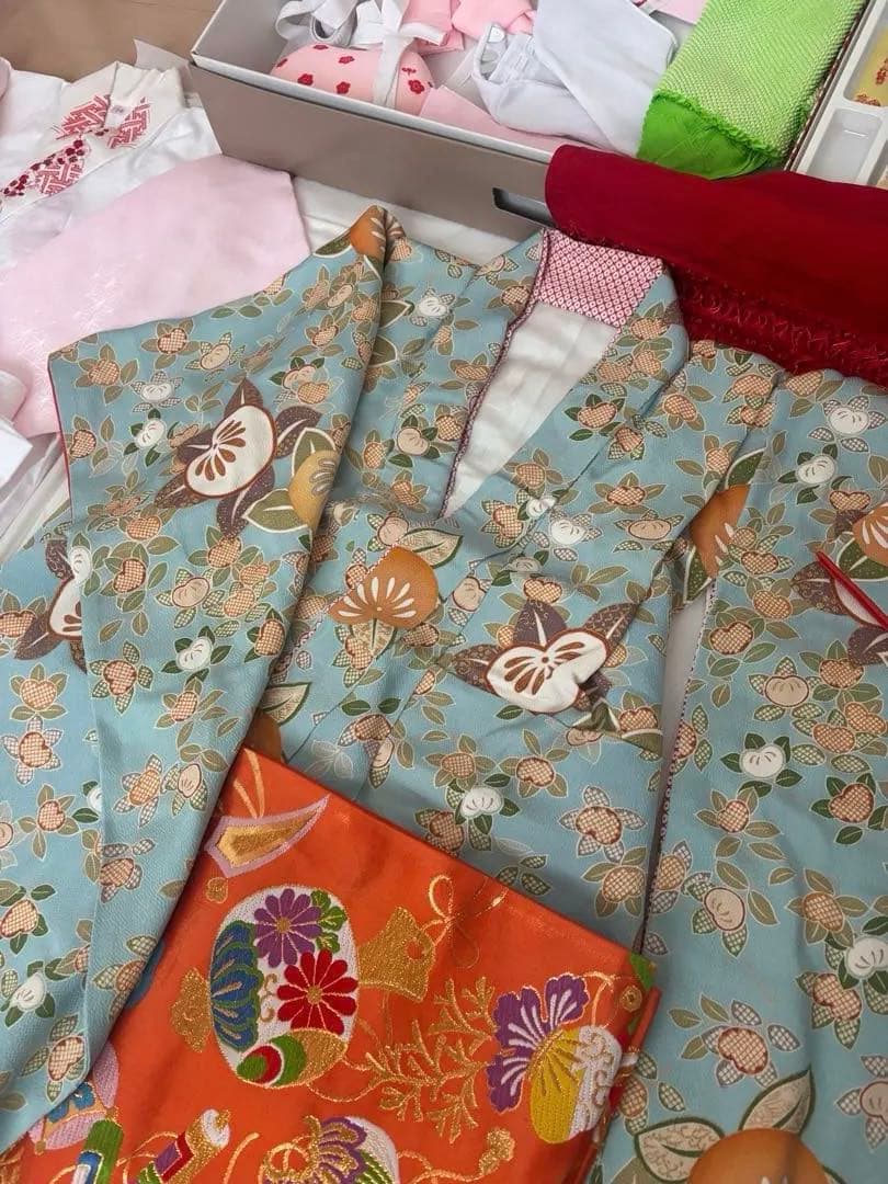 七五三 伝統的な着物セット　高級　浜縮緬　浜ちりめん