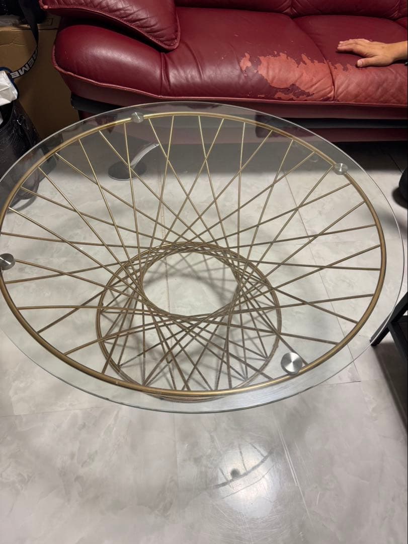 専用　円形ガラススパイラルテーブル