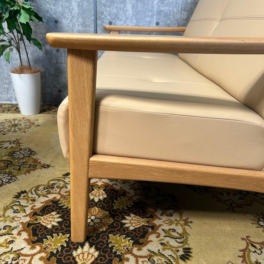 ꧁浜本工芸 HAMAMOTO꧂2人掛けアームソファ レザー 皮 肘置き 肘掛け