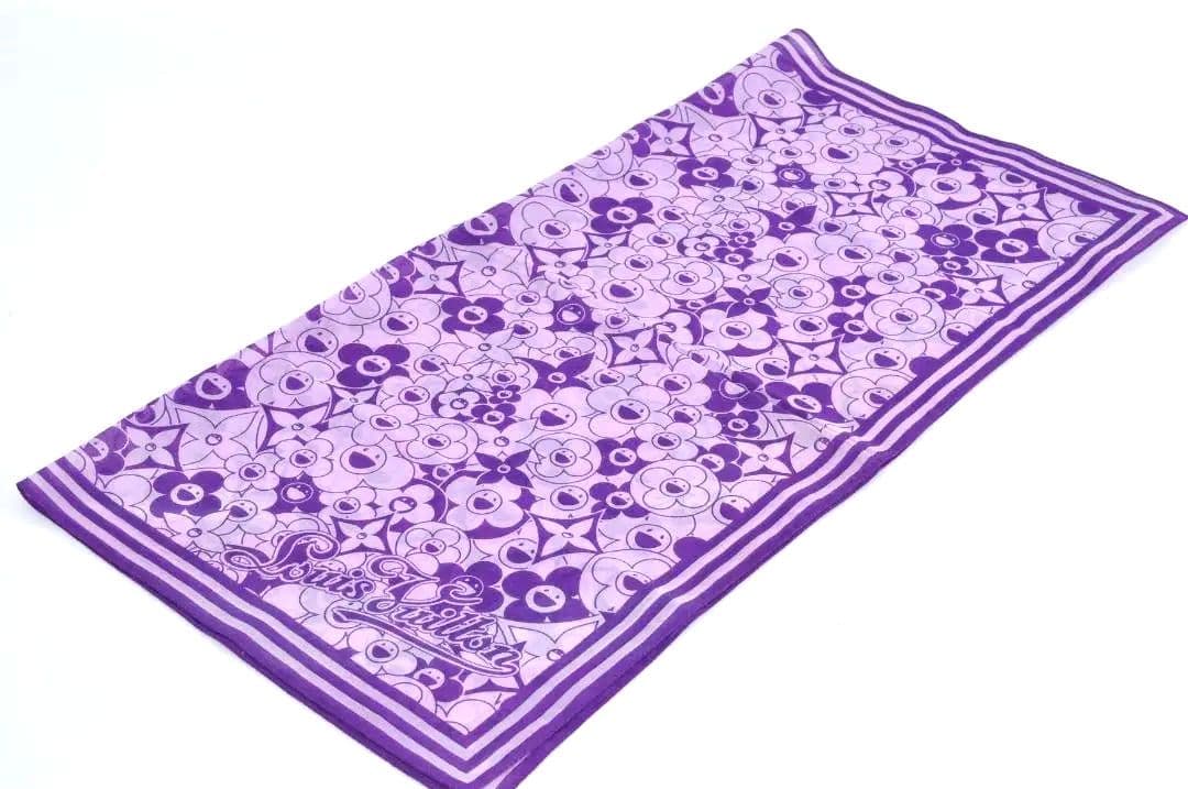 レア ルイヴィトン 村上隆 コラボ コットン ハンカチ スカーフ