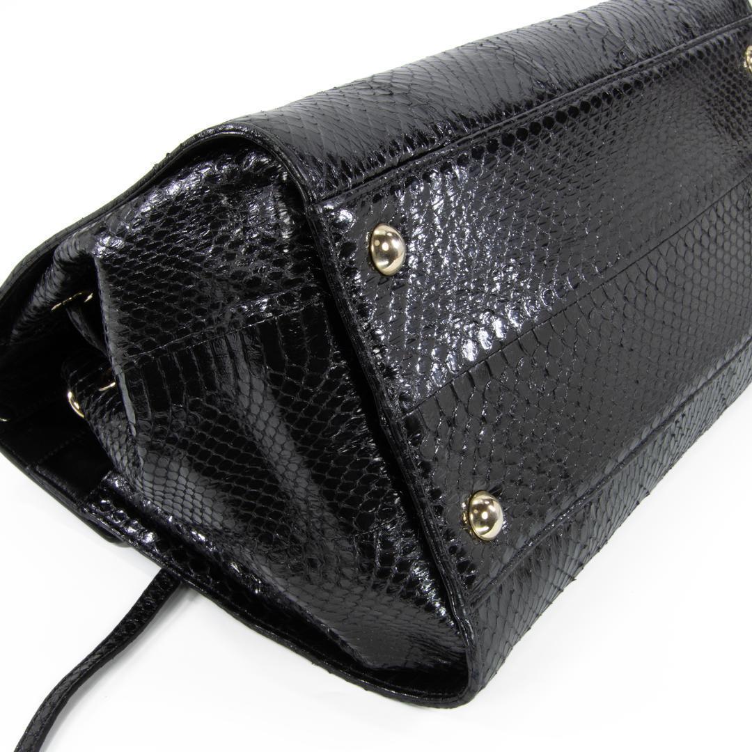 本物 ジミーチュウ 2WAYバッグ レディース パイソン ロザリー 黒 斜め掛け