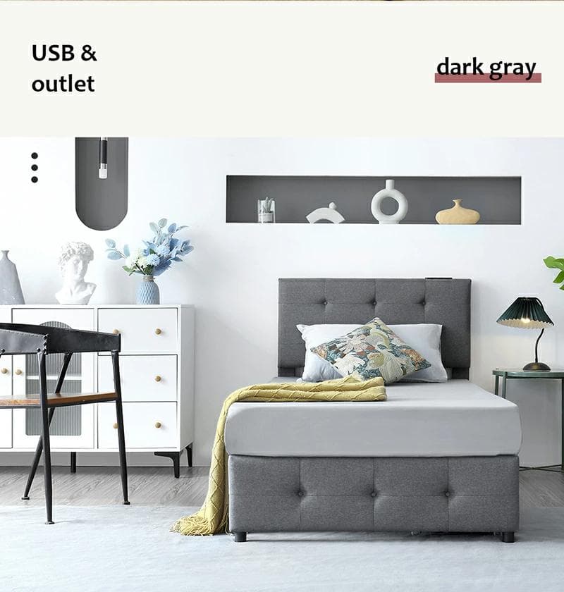 SD ファブリックベッド 引き出し付き 北欧風 おしゃれ LIGHTGRAY