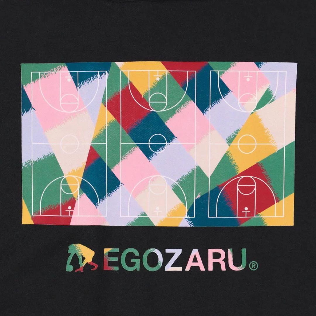 エゴザルスウェット　パーカー　モザイクタイルパーカ　ブラック　Lサイズ