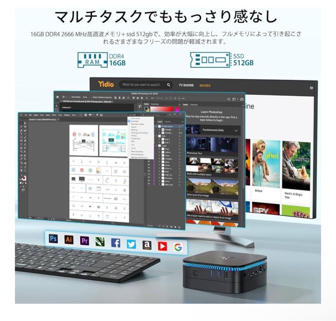 Alder Lake CPU n95 RAM16GB SSD 512GBミニpc