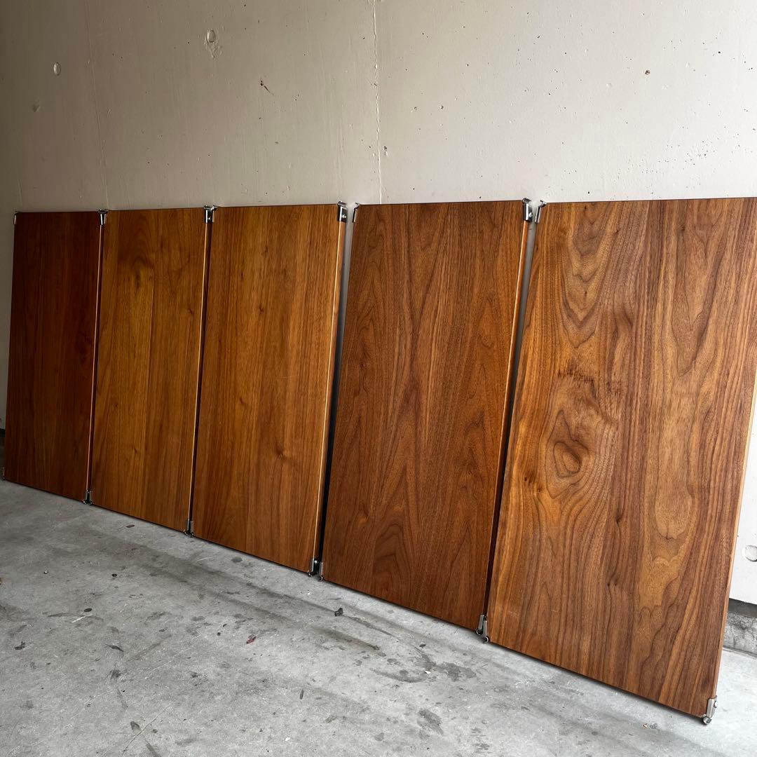 美品★無印 ステンレスユニットシェルフ　ウォールナット材棚セット・バスケット付