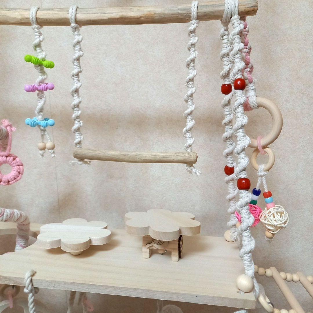 流木　三段 バードアスレチック　螺旋パーチ　球体アスレチック　大型M　No212