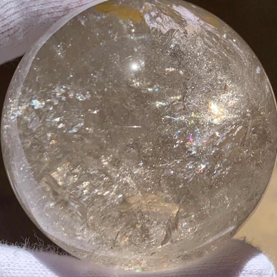 ライトスモーキークォーツ　スフィア　リモナイトイン　ブラジル産　天然石