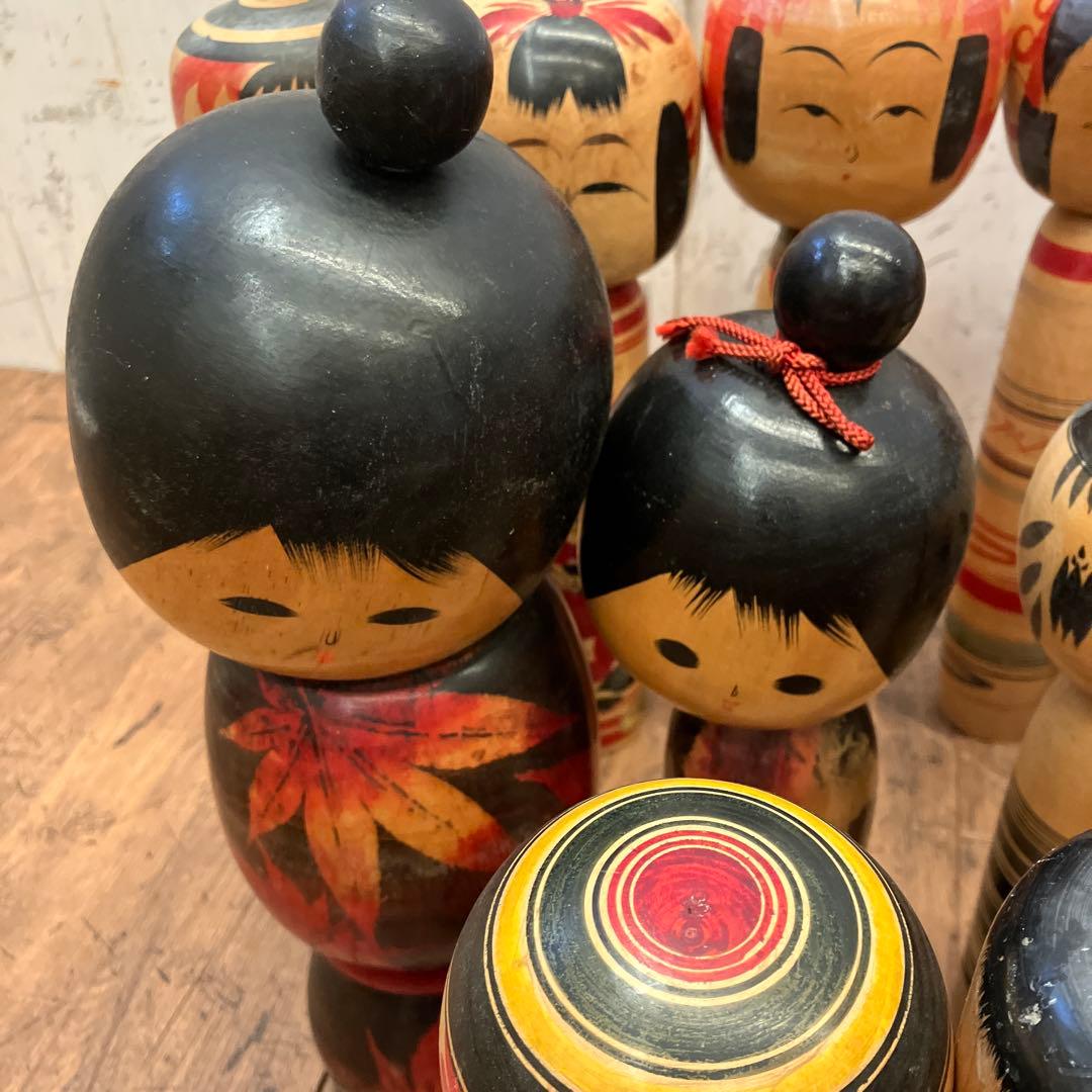 昭和レトロ 伝統工芸 郷土玩具 木製 創作 こけし 小芥子 18体 まとめ売り