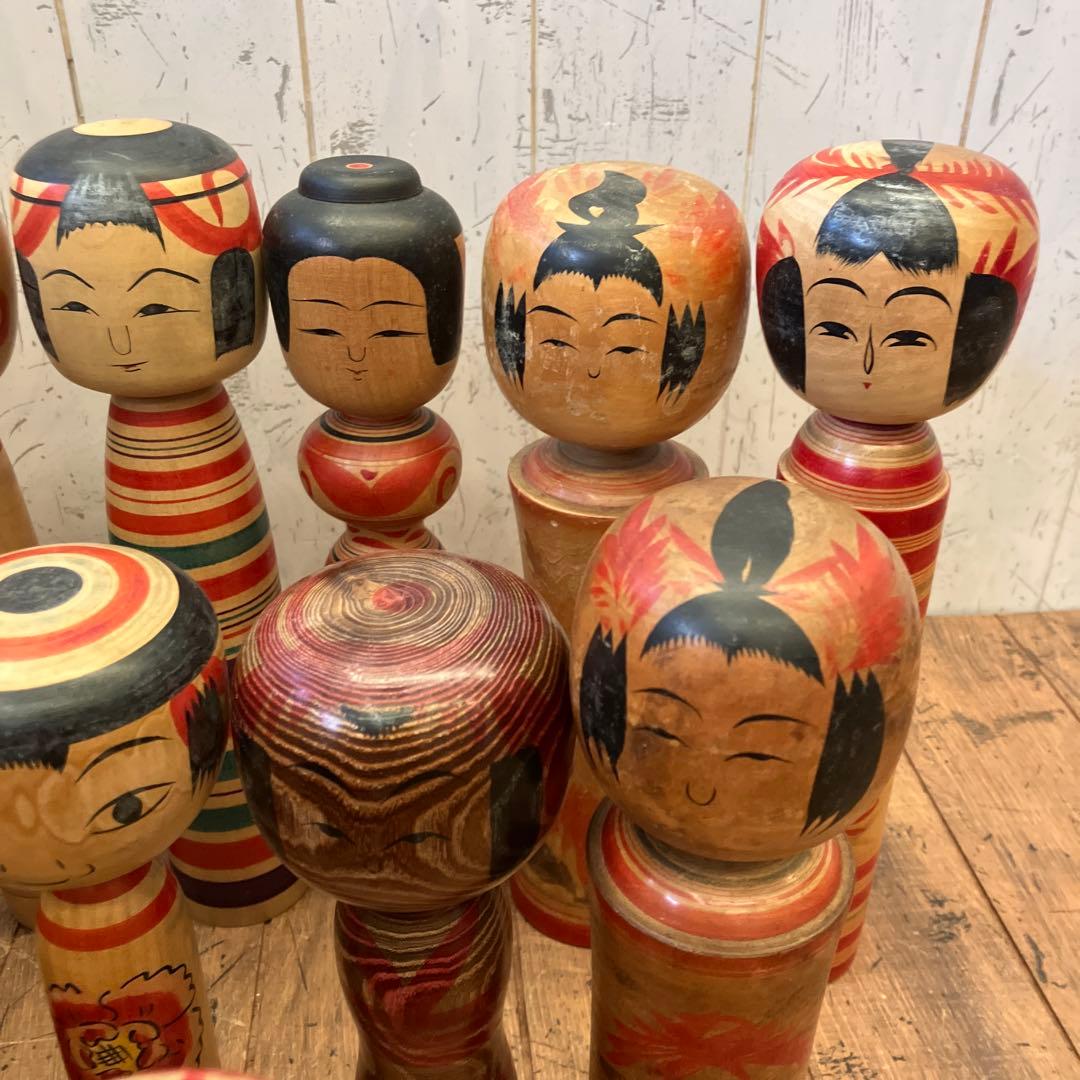 昭和レトロ 伝統工芸 郷土玩具 木製 創作 こけし 小芥子 18体 まとめ売り