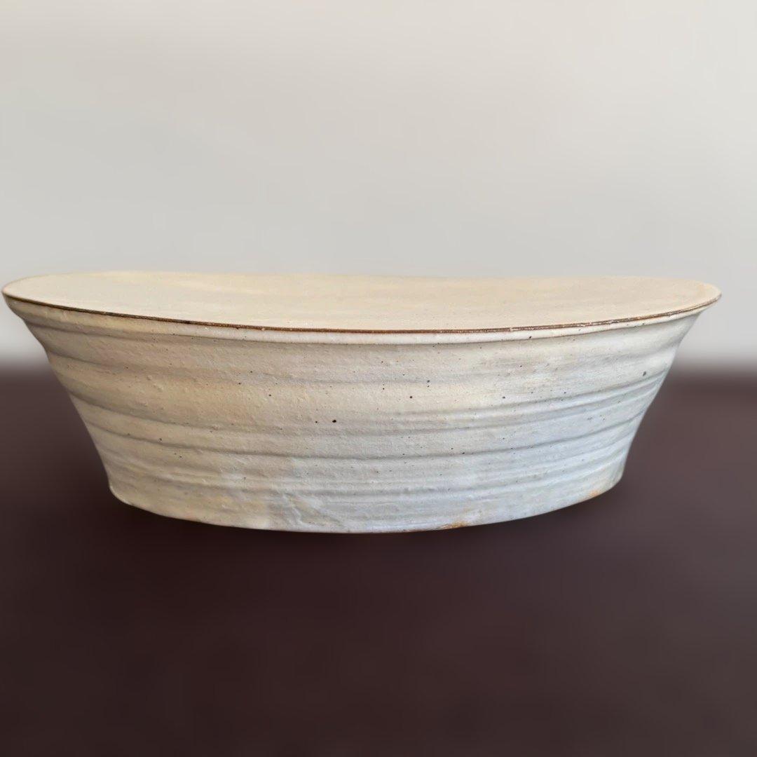 希少：花岡隆　粉引台皿　高台