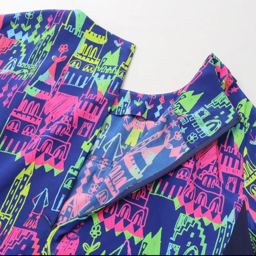 美品 大きいサイズ マンナイン mannineメキシカンプリントワンピース