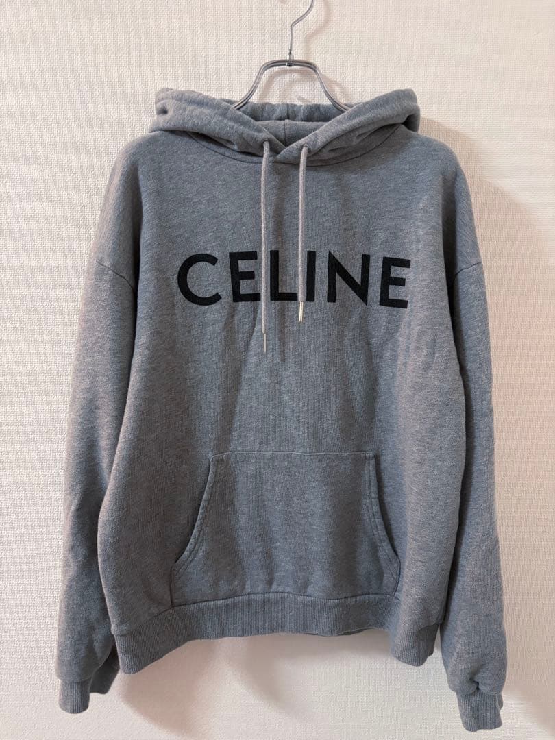 r*z様 CELINE グレー　コットンフリースフーディ　パーカー　セリーヌ