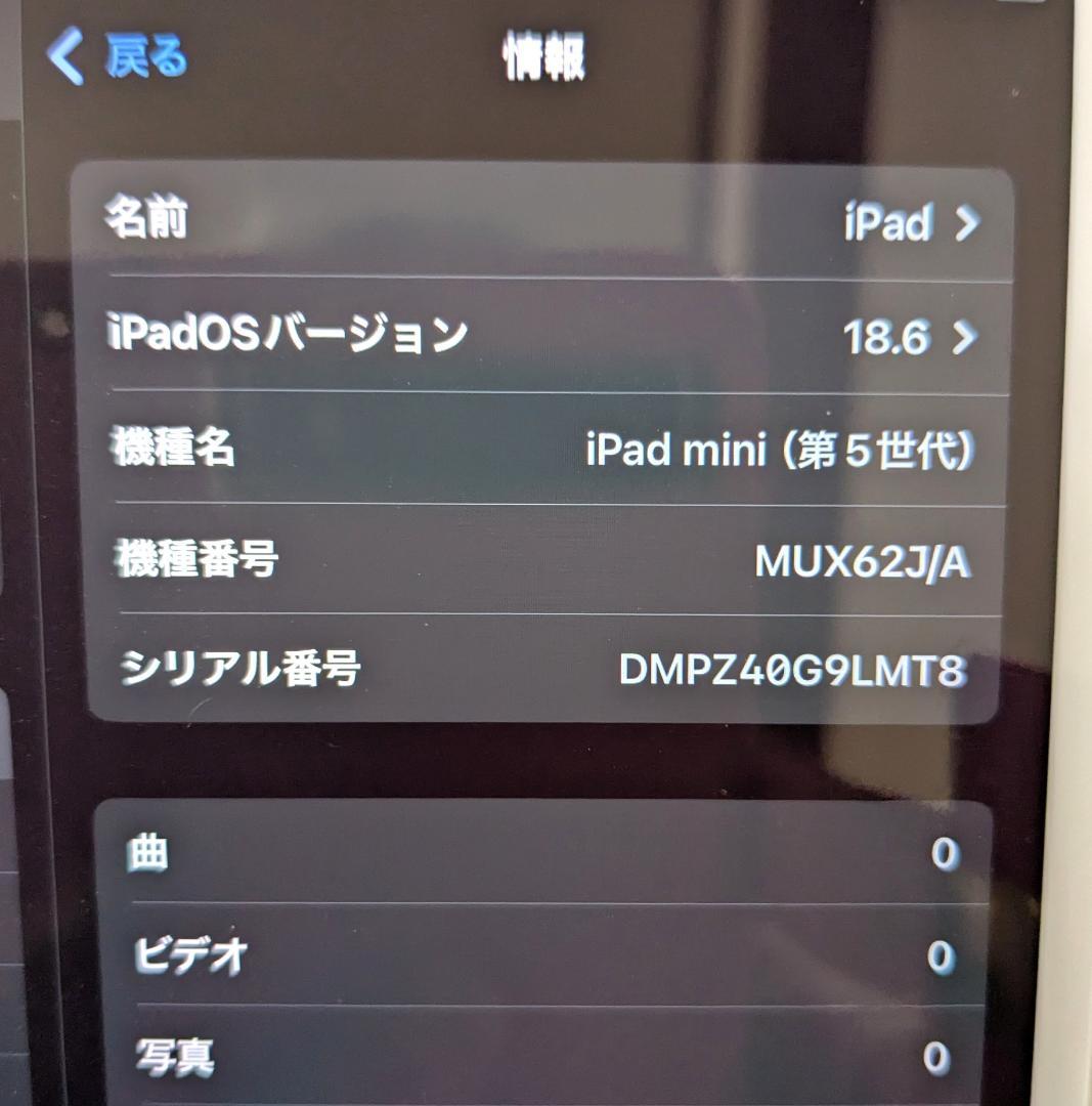 Apple iPad mini５　64GB　フィンガーホルダーつきケース