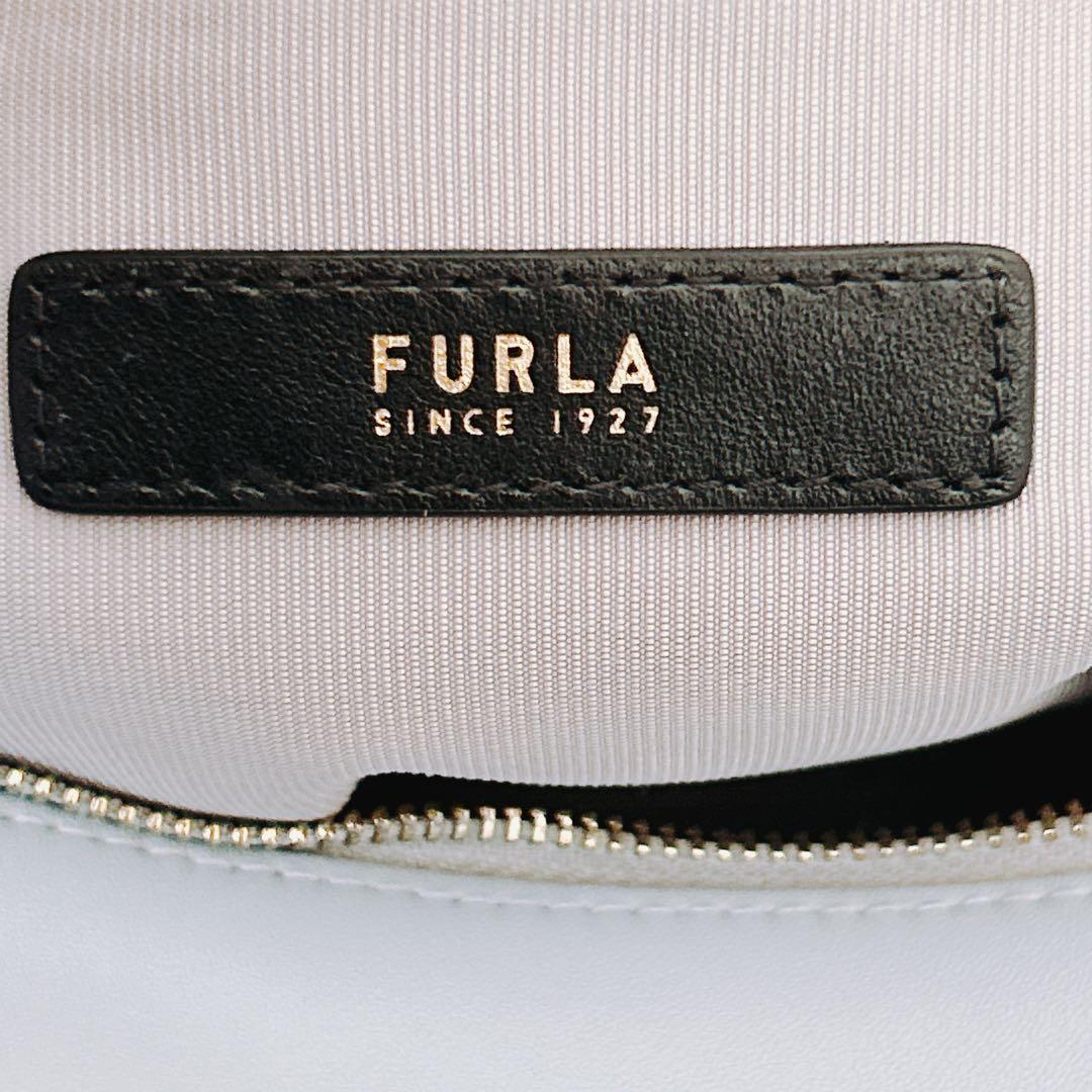 現行　フルラ　ヌヴォラ 2wayショルダーバッグ チェーン　レザー 水色